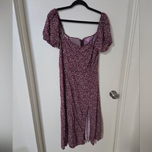 Burgundy Floral Dress